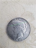 1923 Silver peace dollar.