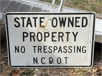 Retired State Owned Property NCDOT Metal Sign