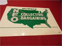 NFO Collective Barganing Metal Sign