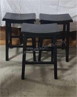 Wooden stools painted black. Seat height is 24ins