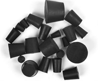 21 PACK SOLID RUBBER STOPPERS, BLACK LAB PLUGS,