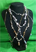 4 rock beaded Necklaces