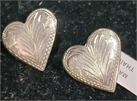 Sterling silver heart shaped earrings
