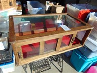 Oak Display Case on a Sewing Machine Base