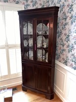 Vintage Craftique Solid Mahogany Corner Cabinet-2