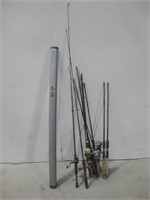Various Fishing Rods & 51" Fishing Rod Tube