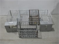 Two Metal Storage Boxes W/5 Wire Creates See Info