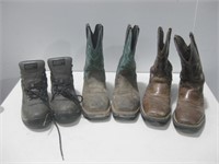 Three Pair Of Boots Various Sizes Pre-Owned