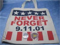 Never Forget Bag W/Freedom Tower & Battalion Coins