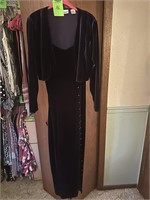 Purple Velvet Gown & Jacket - Size Unknown