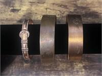 Lot of 3 solid copper bracelets
