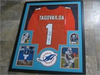 Tua Tagovailoa Signed Framed Jersey Beckett COA