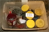 A tub of automotive engine & body bolts & related