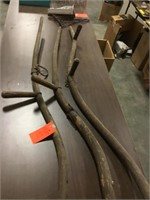 3 long handle scythe handles with one wrench