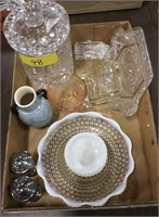 Misc. glass dishes, crystal Lismore Cottage &