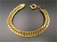 F J Gold Tone 8" Bracelet