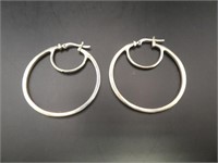 Marked .925  1.5" Hoop Earrings