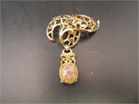 Coro Signed 2" Purple Stone Brooch