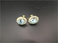 Coro 0.75" Aquamarine Earrings