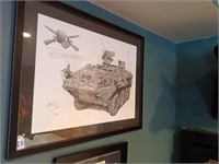 ARTIST SIGNED ARMY/TANK PRINT