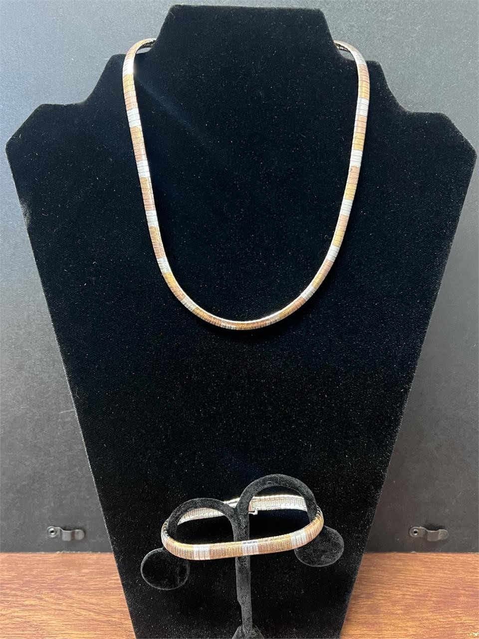 VTG Sterling Silver matching bracelet and necklace