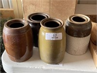 4 Stoneware Jars