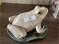 Garden Frog Stoneware Figure