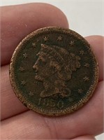 1850 Braided Hair Large Cent