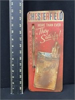 Vintage Chesterfield Cigarettes Metal Thermometer