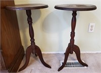 Pair Of 25" Tall Wooden Fern Stands