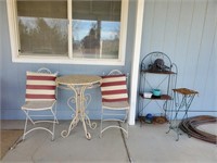 Metal Patio Table With 2 Chairs And Stand
