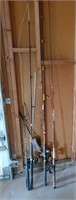 (5) Fishing Rods With (4) Reels