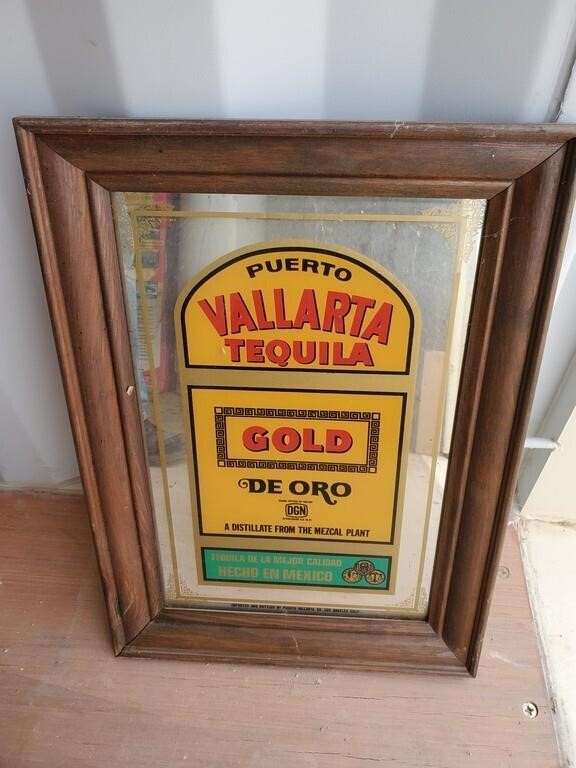 Vintage Vallarta Tequila Gold Mirror