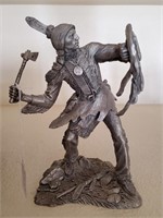 Franklin Mint Pewter "Comanche Warrior" Sculpture