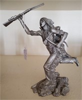 Franklin Mint Pewter "Cheyenne" Sculpture