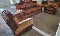 Dual Reclining Couch And 2 Chairs (As-is)