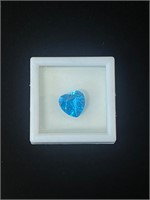 NIB Blue Topaz Heart Cut Loose Gemstone 12 mm