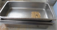 Four (4) Full Size Steam Table Pans, SS