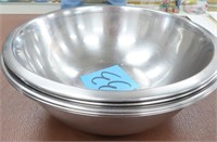 (5) Stainless Steel Mixing Bowls, Largest is 11.5"