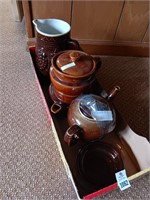 Pottery teapots, pitchers, etc.