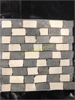 Marble Mosaic Tile 12x12 - Stick White/Dark Grey