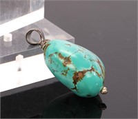 LARGE TURQUOISE & STERLING SILVER PENDANT