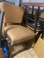 4 Tan vinyl seat & back seats used, quality chairs