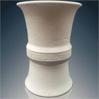 Chinese White Crackle Glazed Beaker Vase