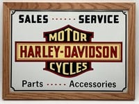 Framed 11x16” Harley-Davidson Sales & Service Sign