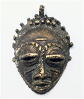 African Brass Face Pendant