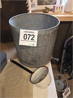 Galvanized bucket w/ spigot & ladle