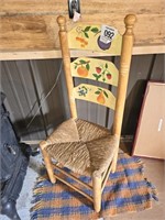 Painted chair w/ rug