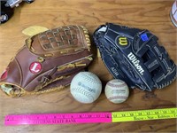 2- Baseball gloves