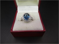 Sterling Silver Lady Diana Style Ring Size 8